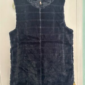 Navy Blue Faux Fur Vest XXL
